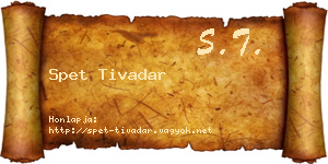 Spet Tivadar névjegykártya